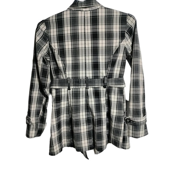 A. Byer black plaid pea coat with belt woman size medium - Picture 7 of 10